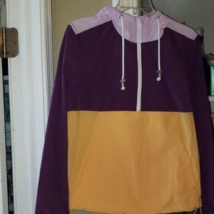 Color-Blocked 1/2-Zip Nylon Anorak for Women